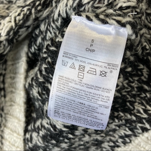 Banana Republic Fringe Chunky Knit Wool Blend Alpaca Sweater Small - Picture 6 of 8